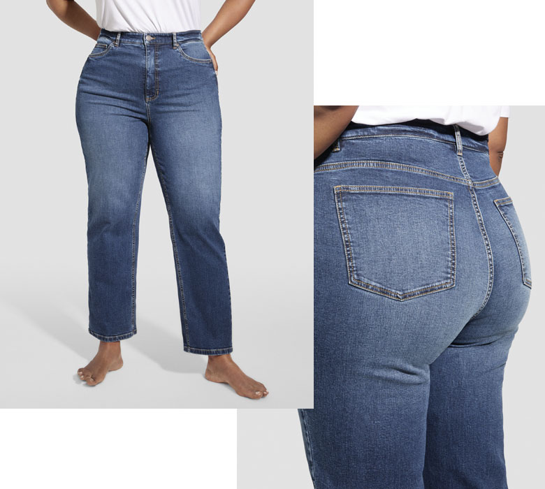 Plus size jeans från Xlnt med rak passform