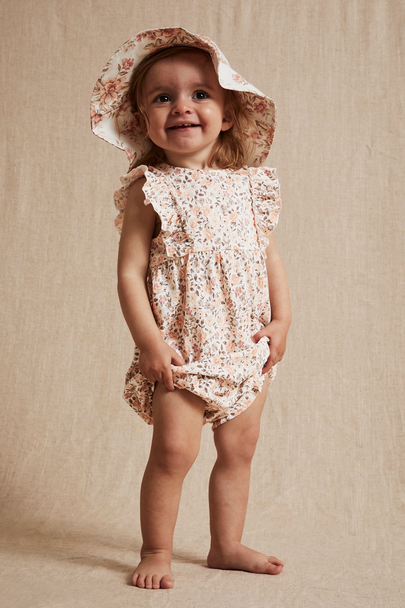 Jumpsuit med volanger Offwhite Baby