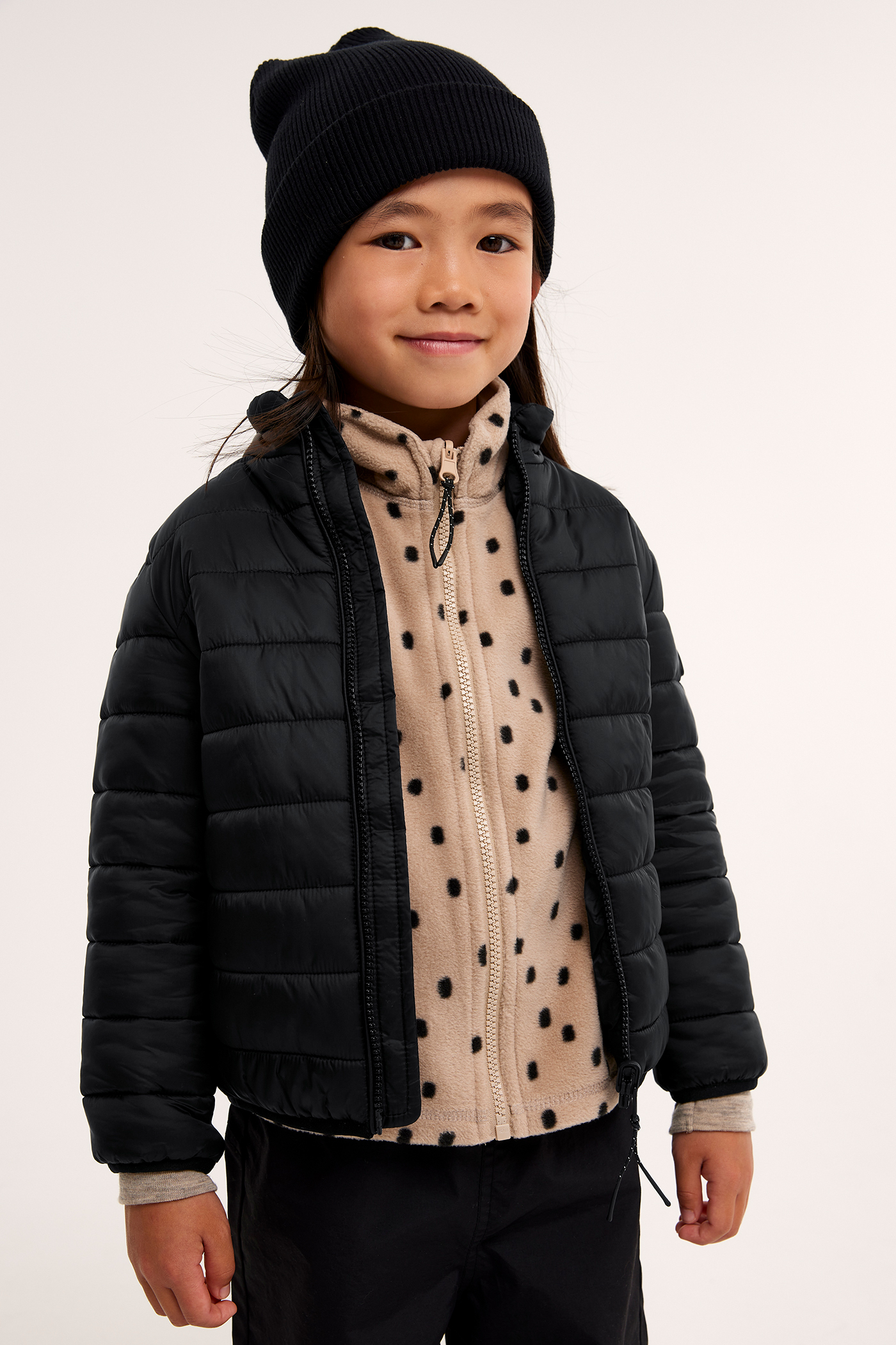 【Kappa】 Ocieplana lekka kurtka zip-in / zip-off Kaxs | Czarne