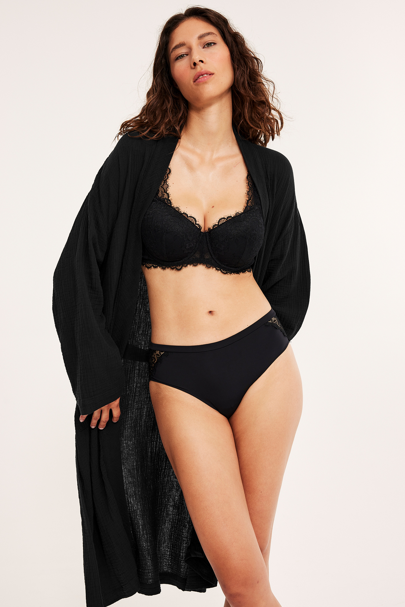 Szlafrok | Czarne | Kobieta | Kappahl