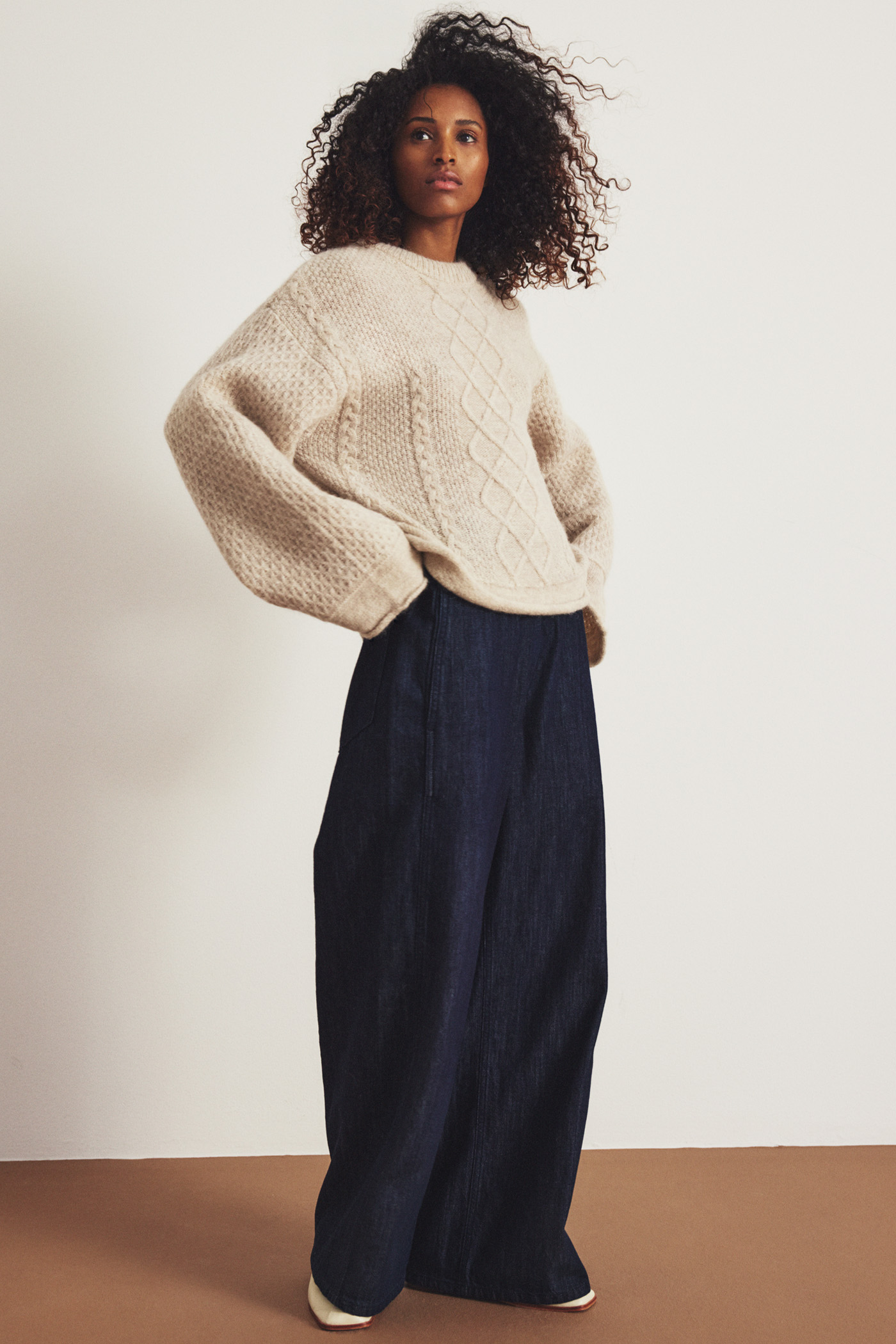 Pull-on jeans wide fit | Mörk denim | Dam | Kappahl