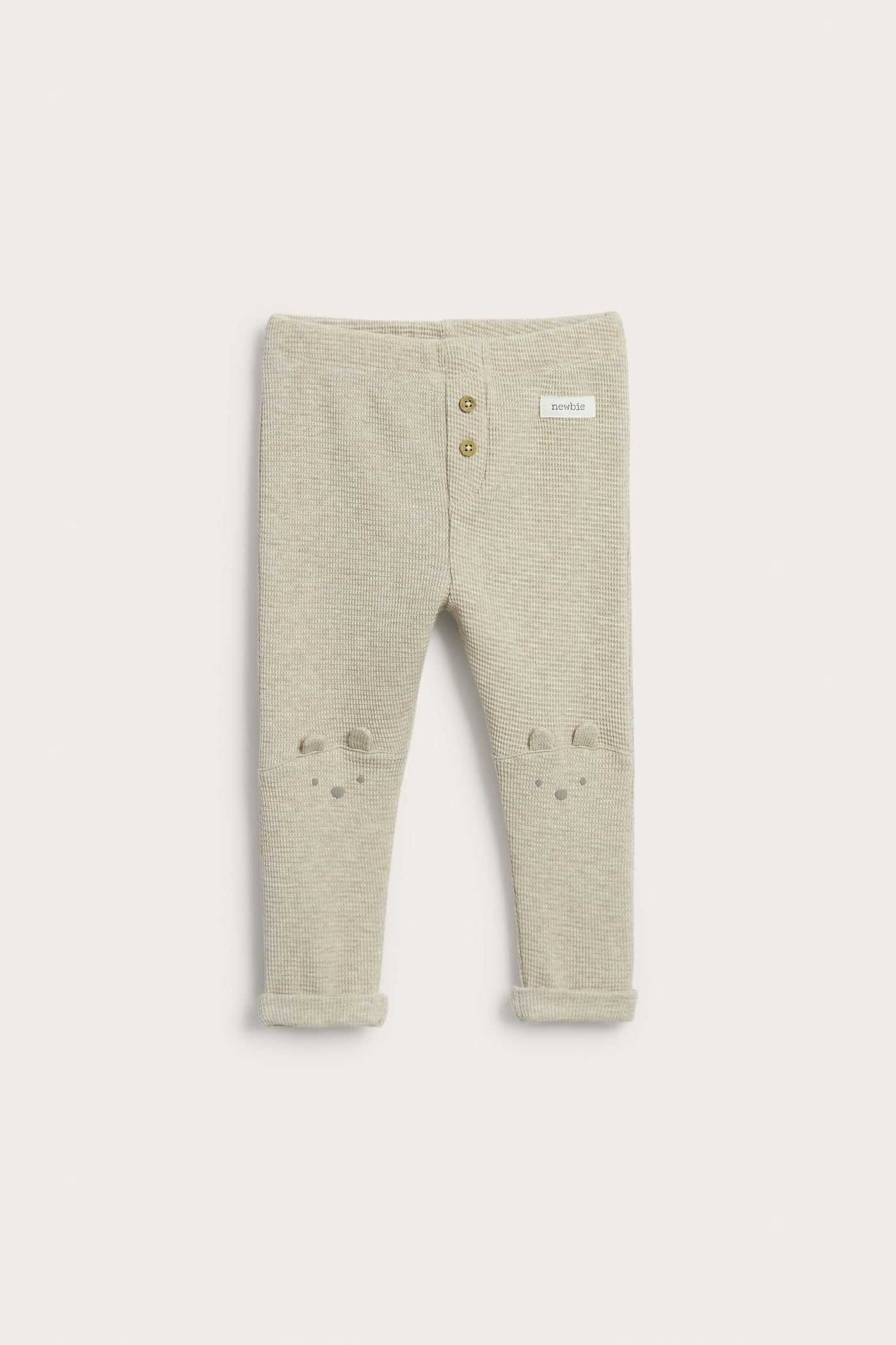 Legginsy o strukturze wafla | Melanżowy beż | Baby | Newbie