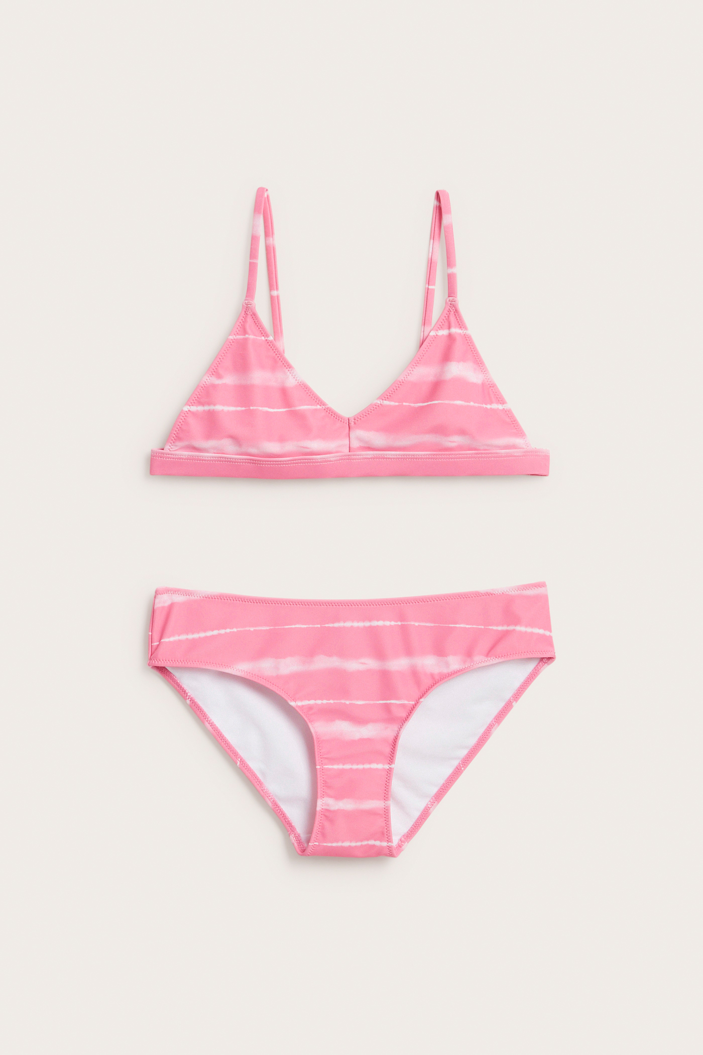 Bikini med trekantet snitt og batikkmønster | Lyserosa | Barn