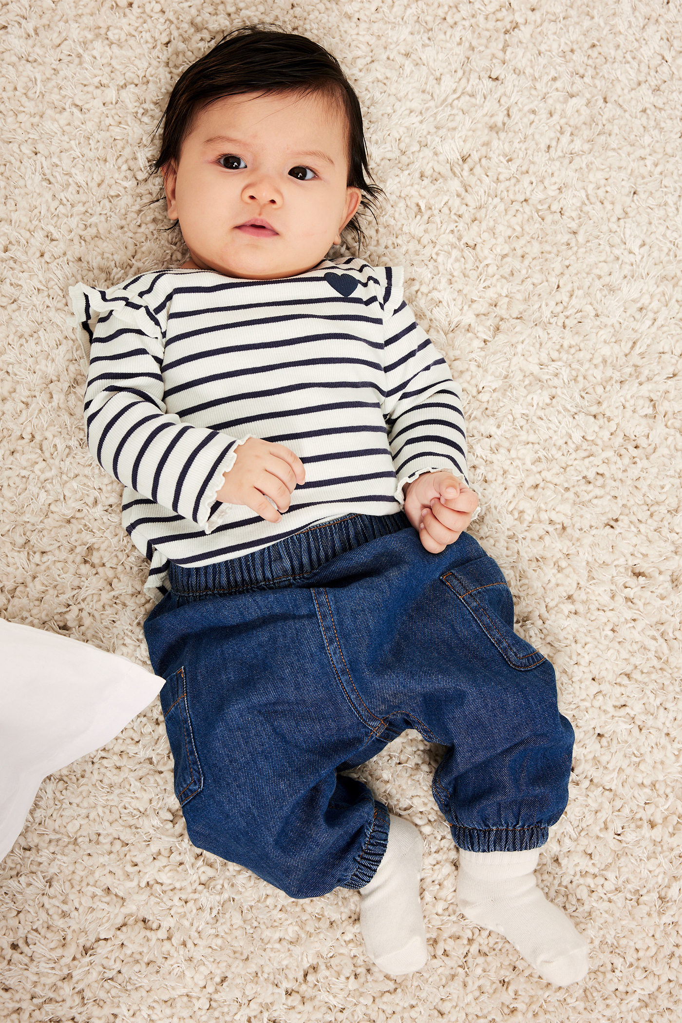 Långärmad randig topp | Blå | Baby | Kappahl
