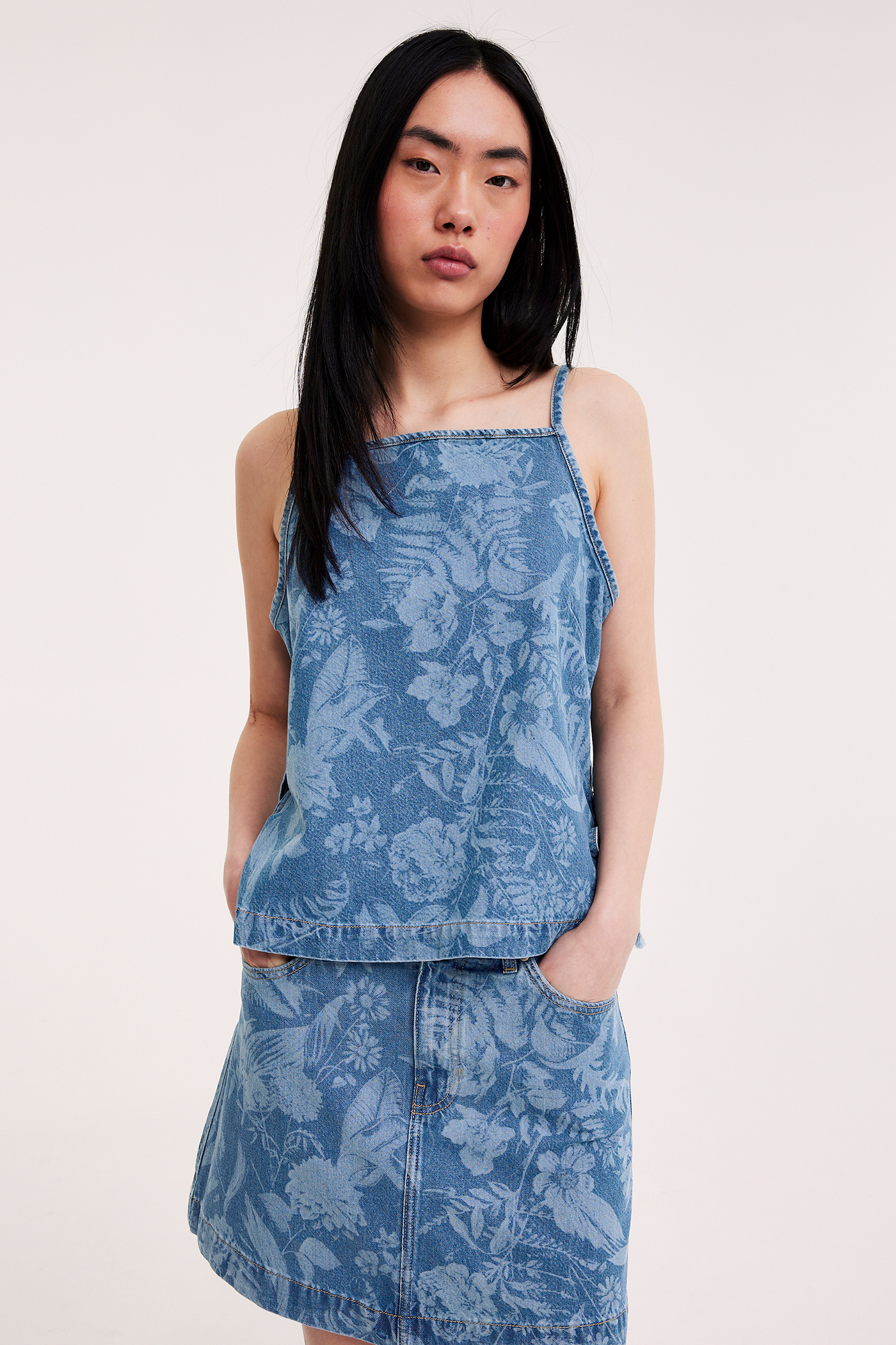 Mønstret jeansskjørt | Lys denim | Dame | Kappahl