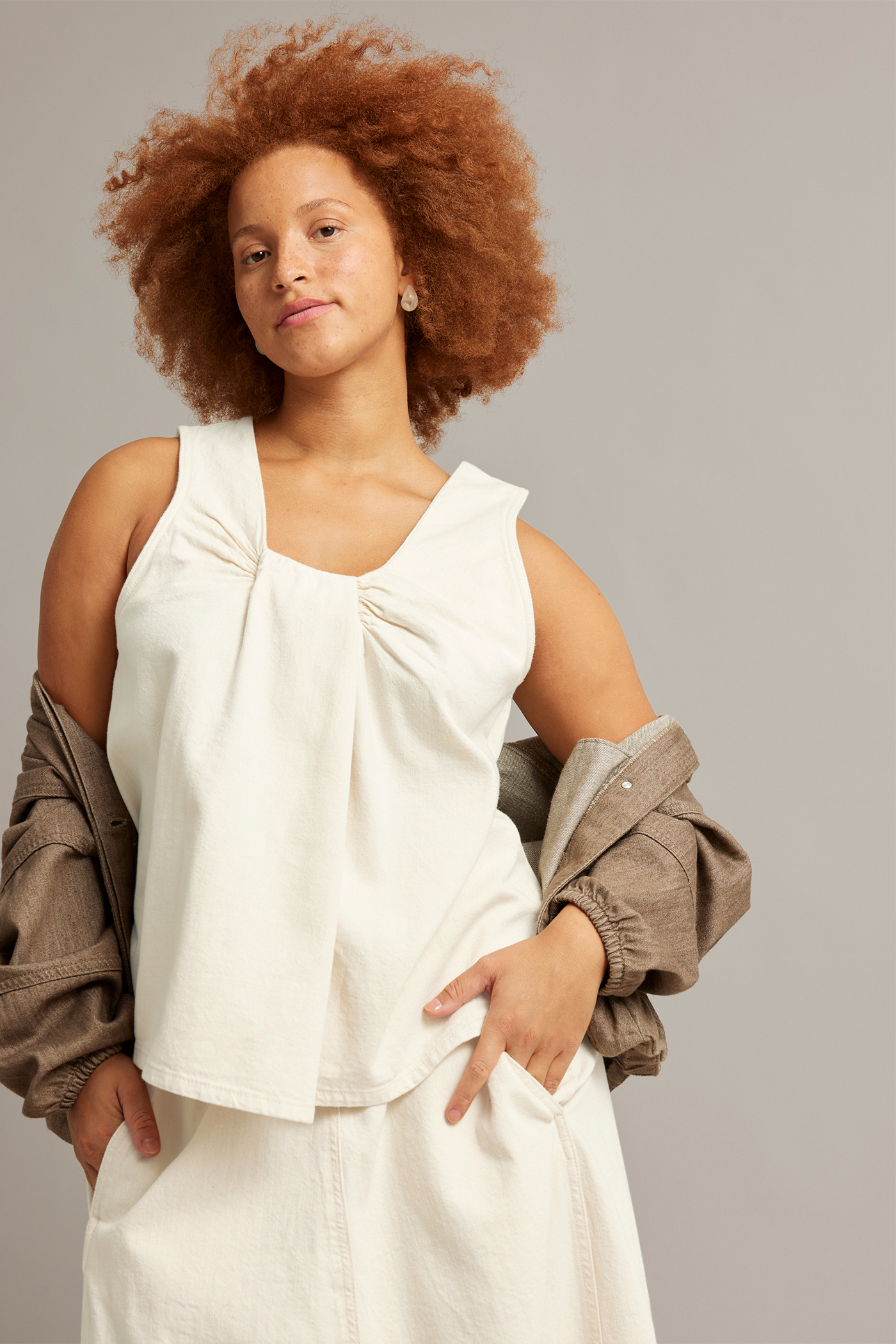 Linne i denim | Beige | Dam | Kappahl