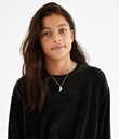 Thumbnail Velour sweatshirt | Black | Kids | Kappahl