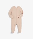 Thumbnail Prążkowana piżama niemowlęca ze stopkami | Różowy | Dziecko | Kap