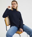 Thumbnail Knitted sweater with high collar | Blue | Woman | Kappahl