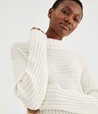 Thumbnail Ribbed knitted sweater | White | Woman | Kappahl