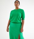 Thumbnail Knitted sweater short sleeve | Green | Woman | Kappahl