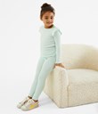 Thumbnail Ribbed leggings | Turquoise | Kids | Kappahl