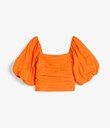 Thumbnail Blouse with puff sleeves | Orange | Woman | Kappahl