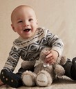 Thumbnail Żakardowy sweter z dzianiny | Beżowy | Dziecko | Kappahl