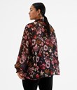 Thumbnail Flowered blouse with tie | Black | Woman | Kappahl
