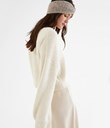 Thumbnail Knitted cardigan with puff sleeve | White | Woman | Kappahl