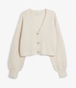 Thumbnail Knitted cardigan with puff sleeve | White | Woman | Kappahl