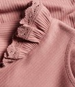 Thumbnail Ribbed long sleeved top with frill | Pink | Kids | Kappahl
