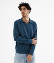 Thumbnail Knitted sweater with collar | Blue | Men | Kappahl