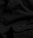 Thumbnail Koszula flanelowa z kołnierzykiem typu mason collar | Czarny | On