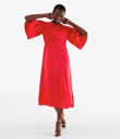Thumbnail Sukienka z satyny, z rozszerzanymi rękawami | Czerwony | Ona | Ka