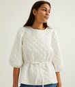 Thumbnail Quilted blouse - White - Woman - Kappahl