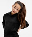 Thumbnail Velvet hooded sweater - Black - Kids - Kappahl