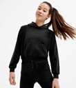 Thumbnail Velvet hooded sweater - Black - Kids - Kappahl