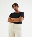 Thumbnail Basic top with short sleeves | Black | Woman | Kappahl