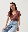Thumbnail Basic top with short sleeve - Red - Woman - Kappahl