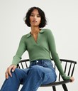 Thumbnail Ribbed knitted sweater - Green - Woman - Kappahl