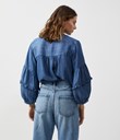 Thumbnail Blouse with flared sleeves - Blue - Woman - Kappahl