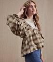 Thumbnail Checked blouse Newbie Woman | Beige | Kids | Kappahl