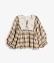 Thumbnail Checked blouse Newbie Woman | Beige | Kids | Kappahl