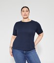Thumbnail Basic top with round neck | Blue | Woman | Kappahl